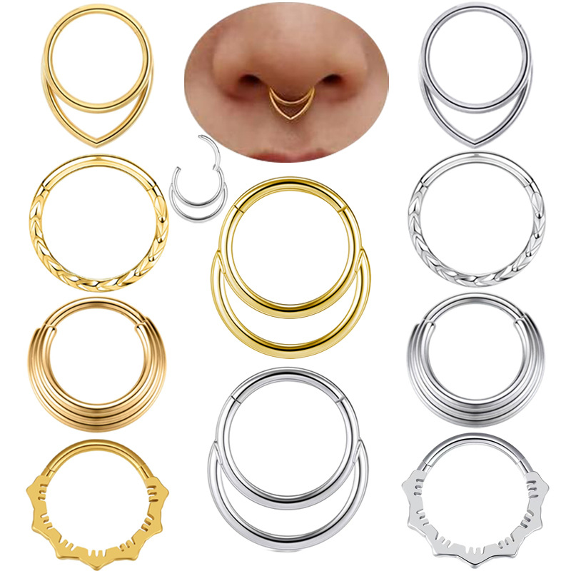 Body Jewelry Cartilage Earrings - Burun Halkası Küpeleri Metal Burun Piercingi