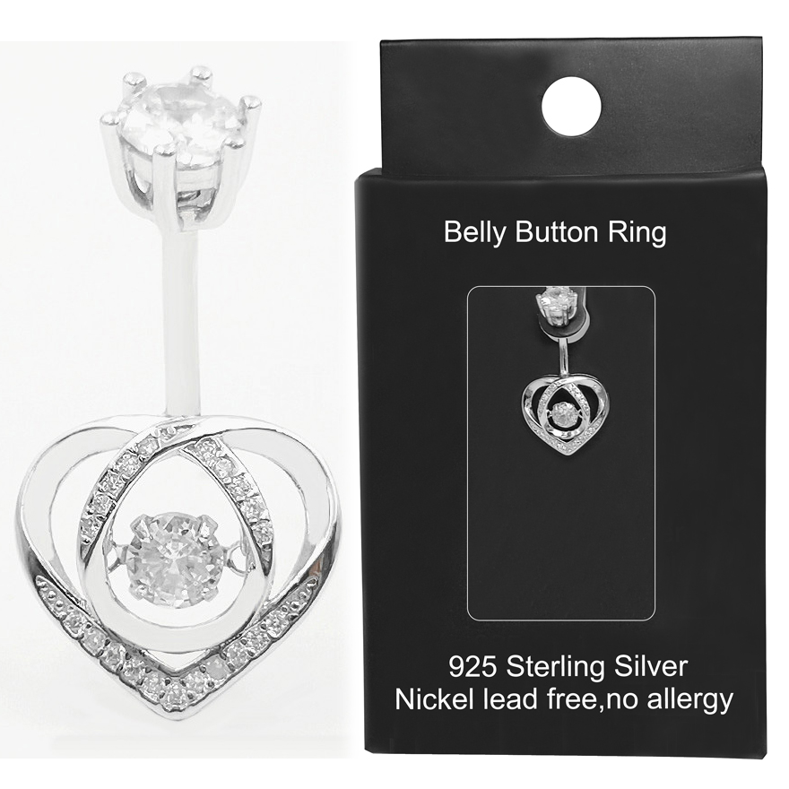 Body Jewelry Materials - Göbek göbek piercingi 925 Ayar Gümüş