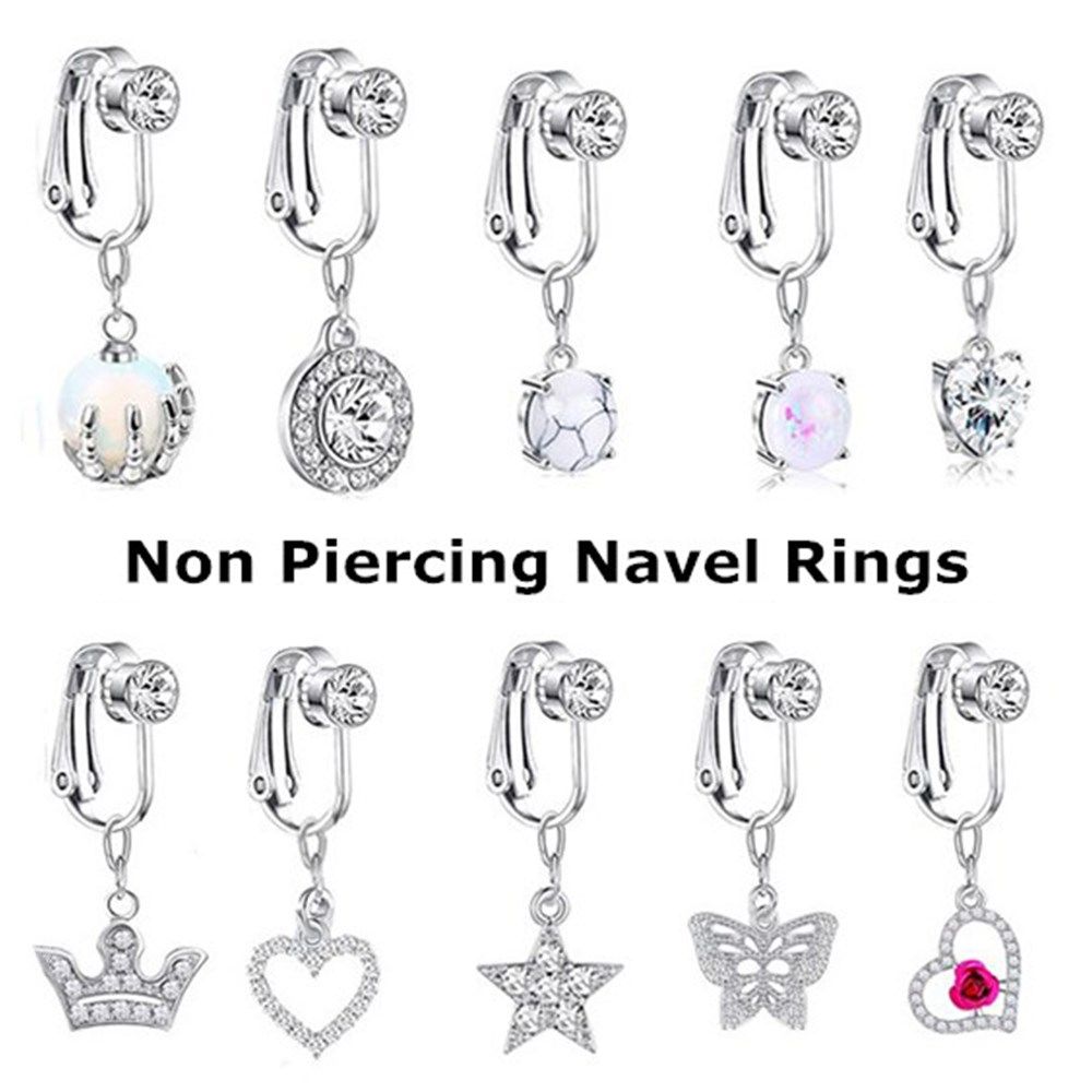 Body Jewelry Piercing - Aksesuarları klipsli küpe kıkırdak klip göbek