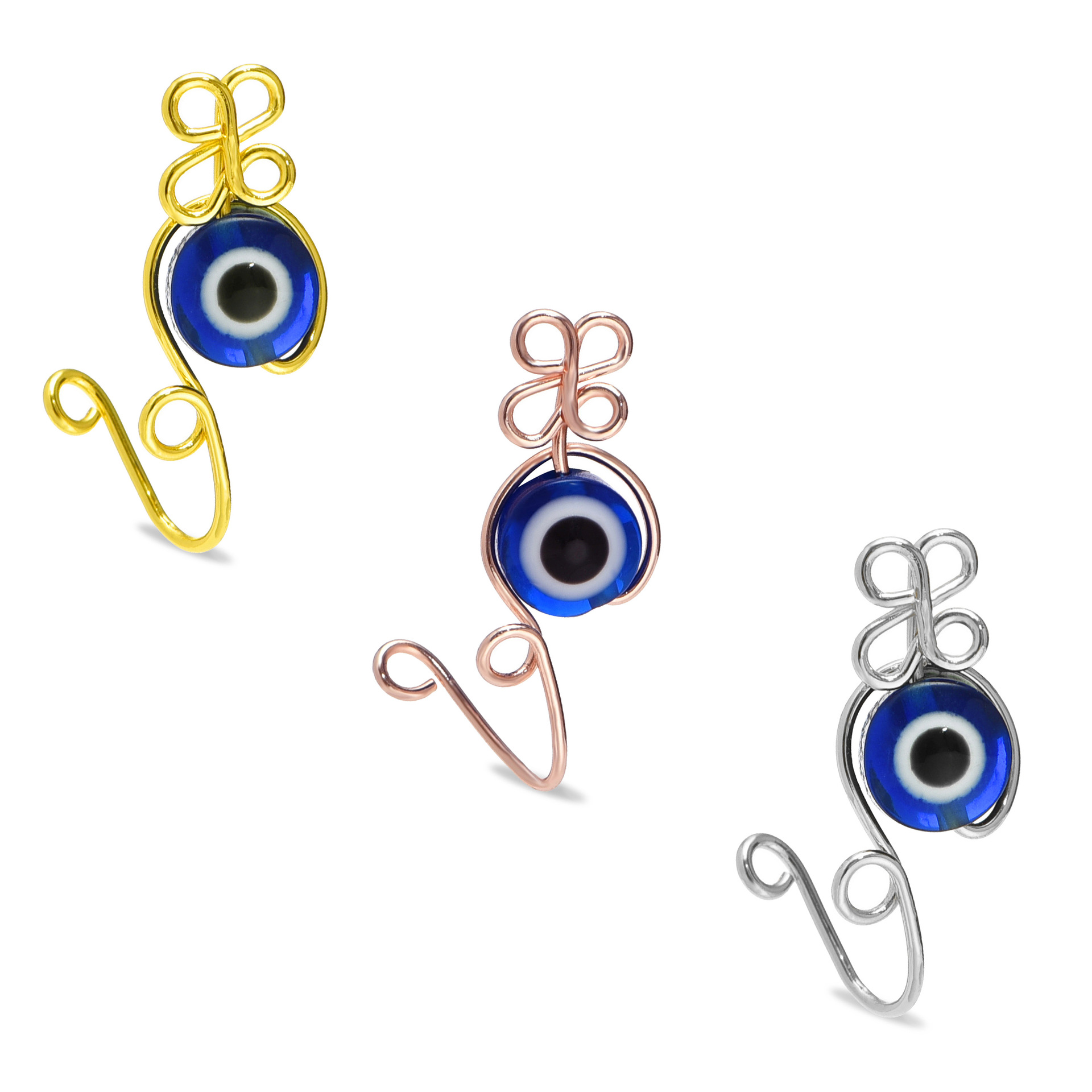 Body Jewelry Real Gold - Nazar burun halkası el yapımı bakır