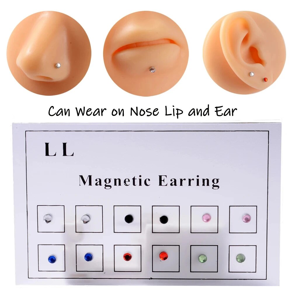 Body Jewelry Cartilage Earrings - 12 adet/kart sahte dolandırıcı olmayan deldi