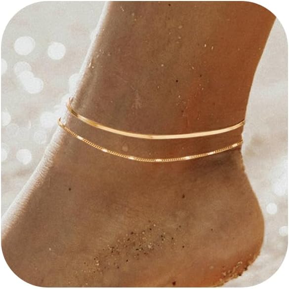 Body Jewelry Real Gold - Kadınlar için ayak bileği bilezikler 14