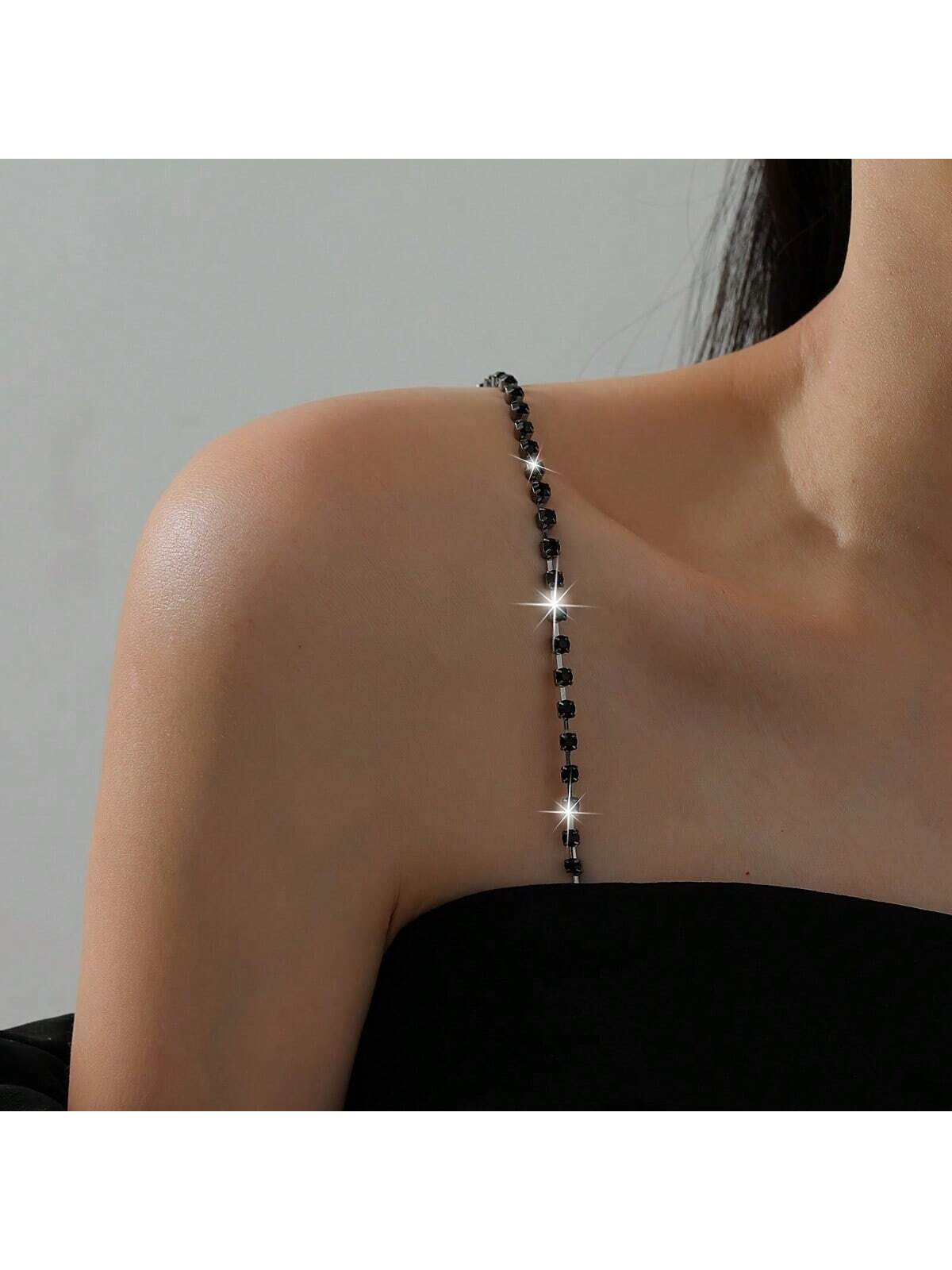 Body Jewelry Dress - Zarif ayarlanabilir elmas taklidi sutyen askıları,