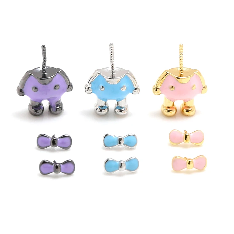 Body Jewelry Real Gold - 2 adet bakır kaplama gerçek altın