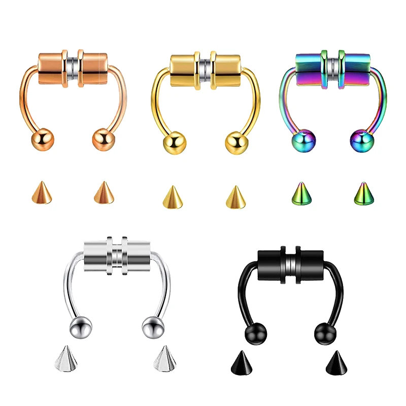 Body Jewelry Piercing - Sahte piercing burun halkası Hoop Septum