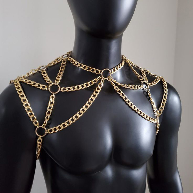 Body Jewelry Chain - Punk Erkekler Omuz Vücut Zinciri Geri