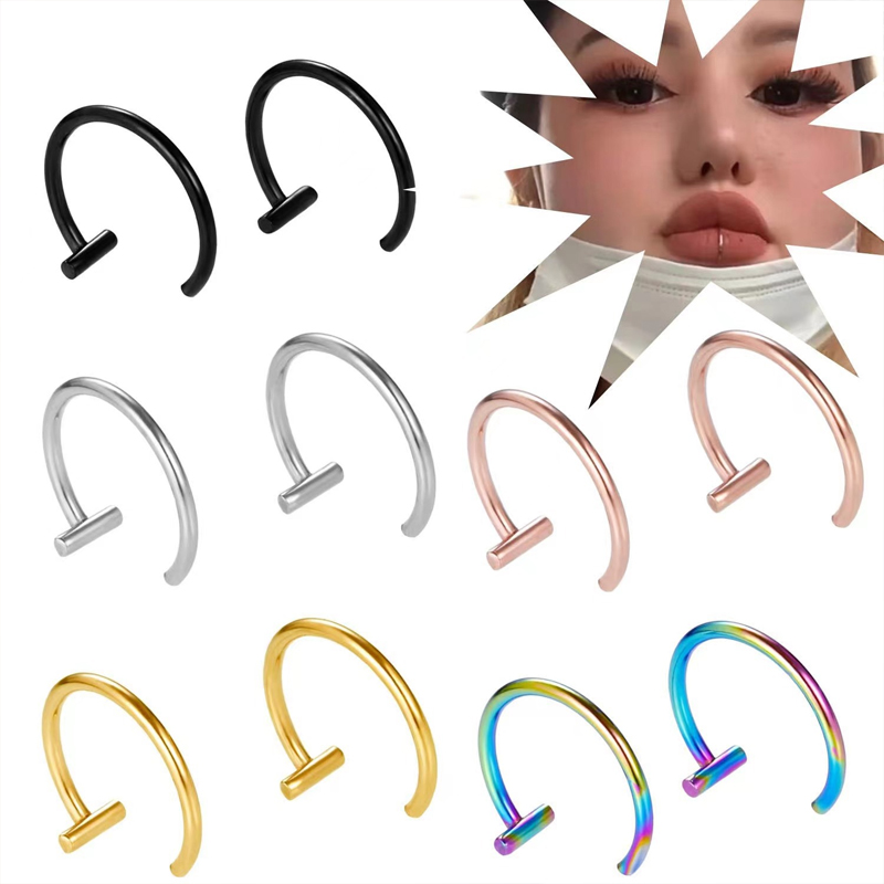 Body Jewelry Cartilage Earrings - 18G Cerrahi Çelik Dudak Halkası Yarım