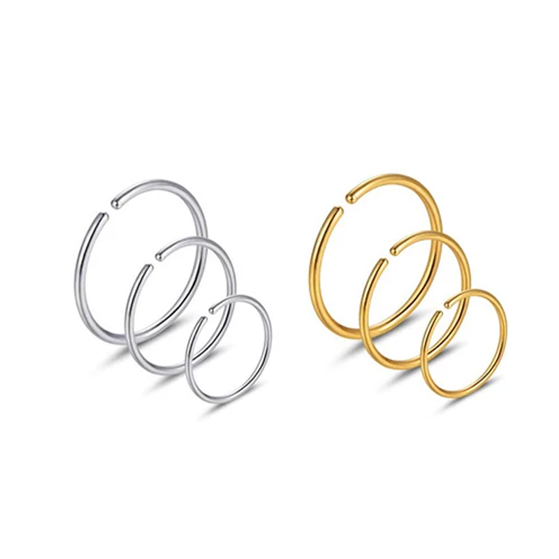 Body Jewelry Cartilage Earrings - 6 adet/grup hipoalerjenik burun halkaları çemberler