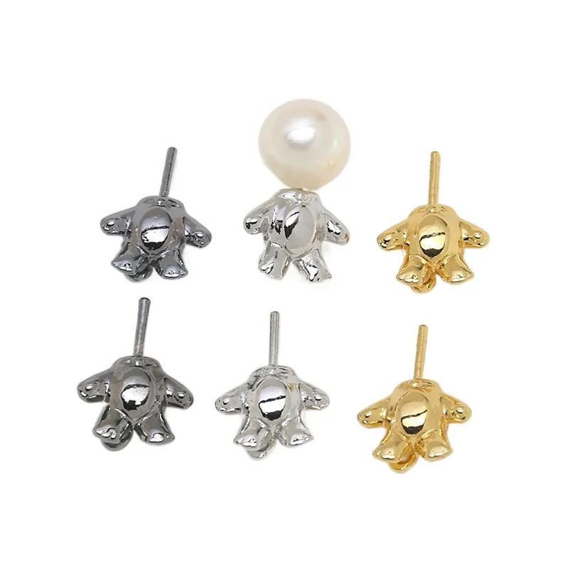 Body Jewelry Real Gold - 4 adet Bakır Kaplama Gerçek Altın