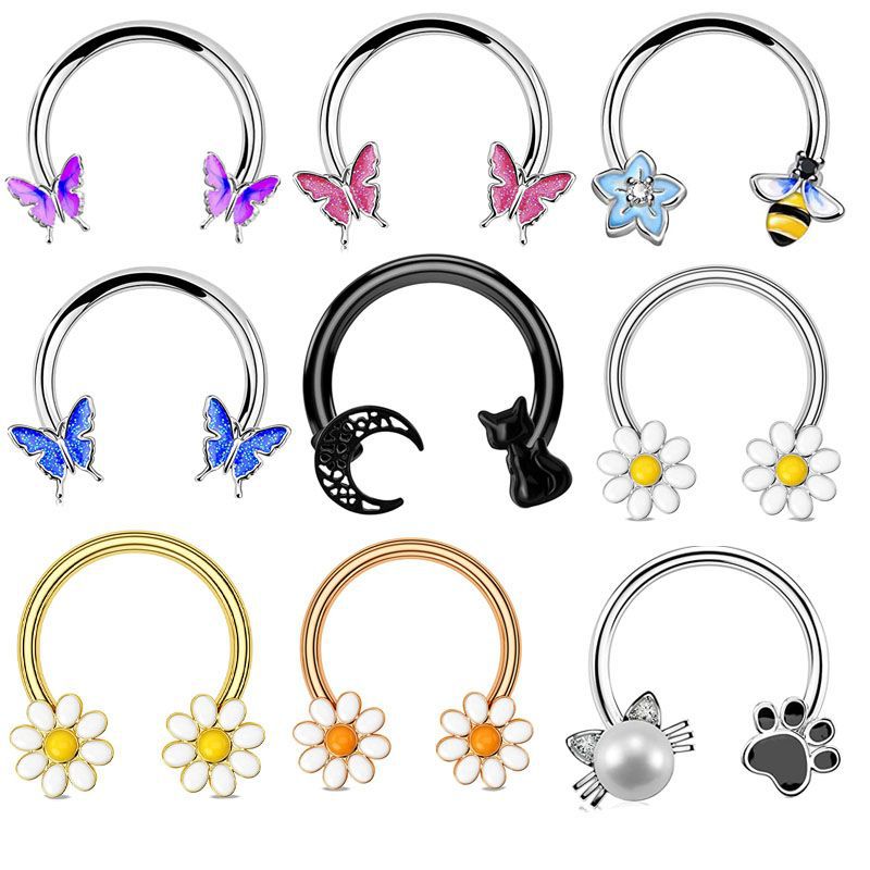 Body Jewelry Cartilage Earrings - 16G Septum Halkası Daith Piercing Takısı
