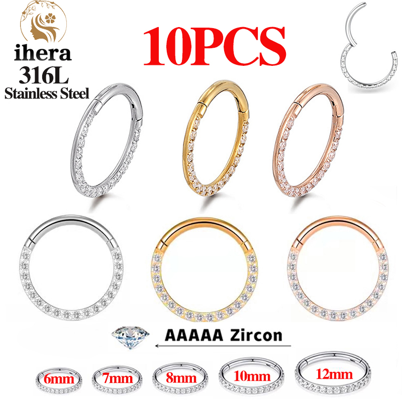 Body Jewelry Cartilage Earrings - 1/10 adet paslanmaz çelik burun halkaları