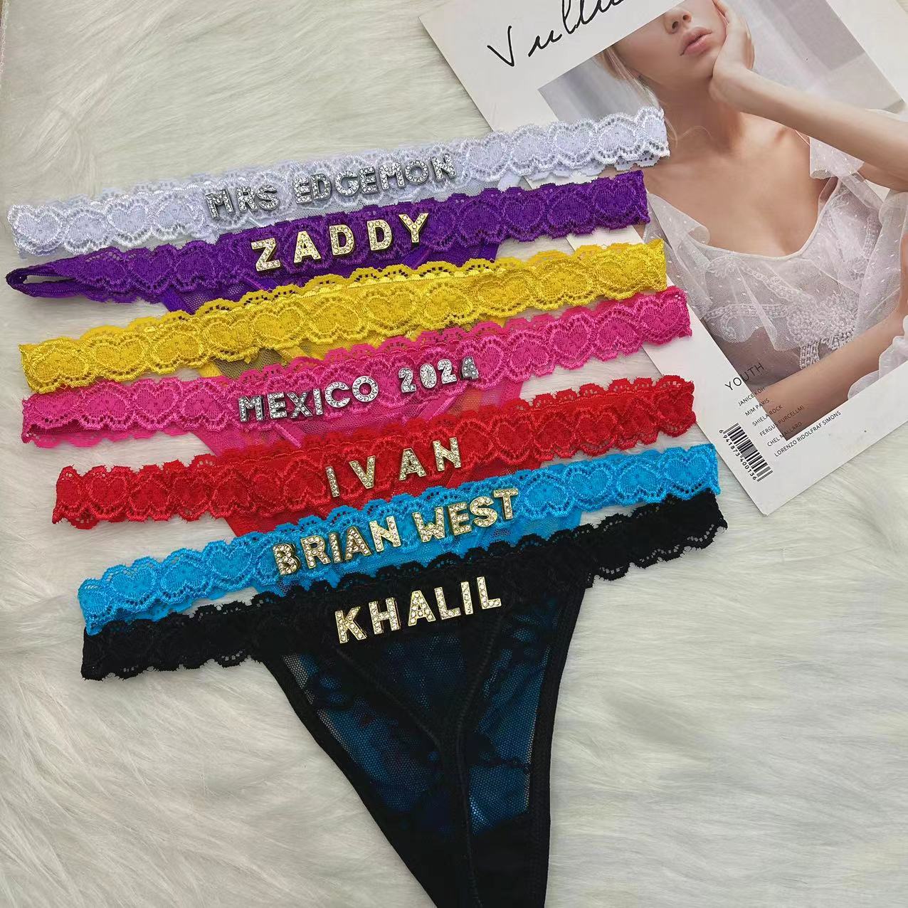 Body Jewelry Names - Adı ile özel Tanga Külot DIY