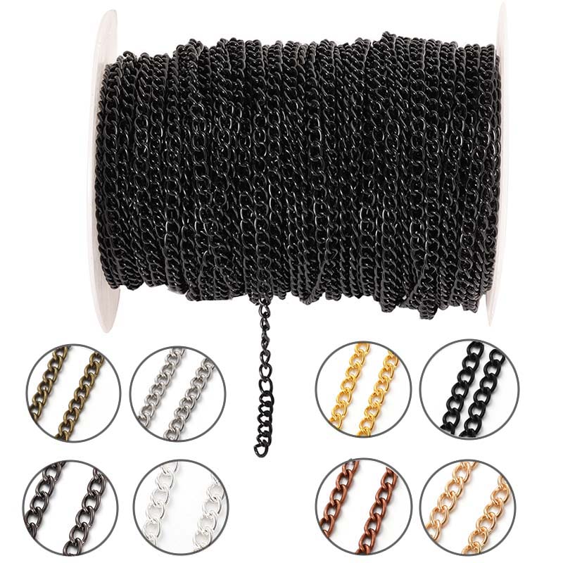 Body Jewelry Chain - 2 metre 2.5/3.5/4.5mm Metal Düz Oval