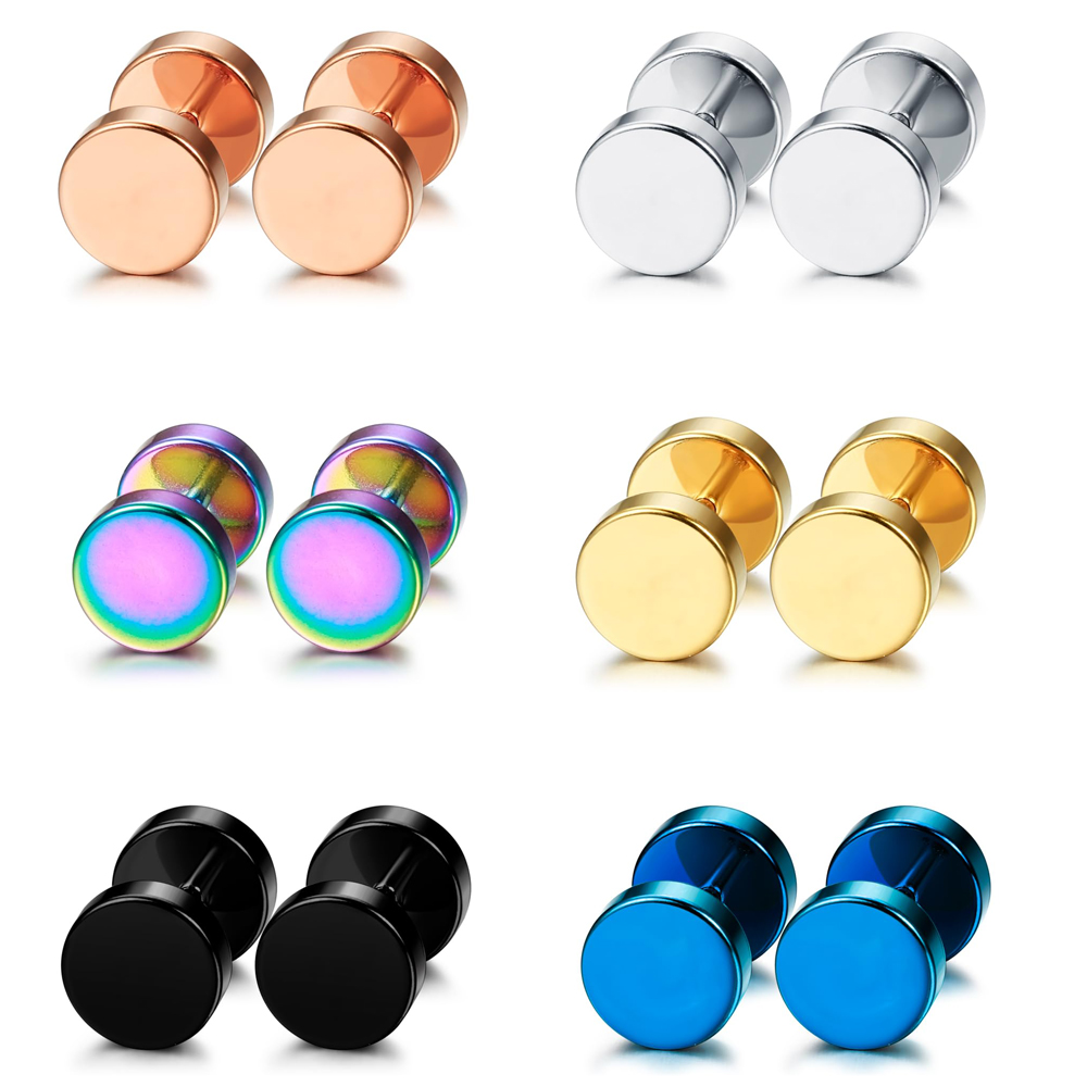 Body Jewelry Ear Gauges - 1 çift/6 Pairs paslanmaz çelik saplama