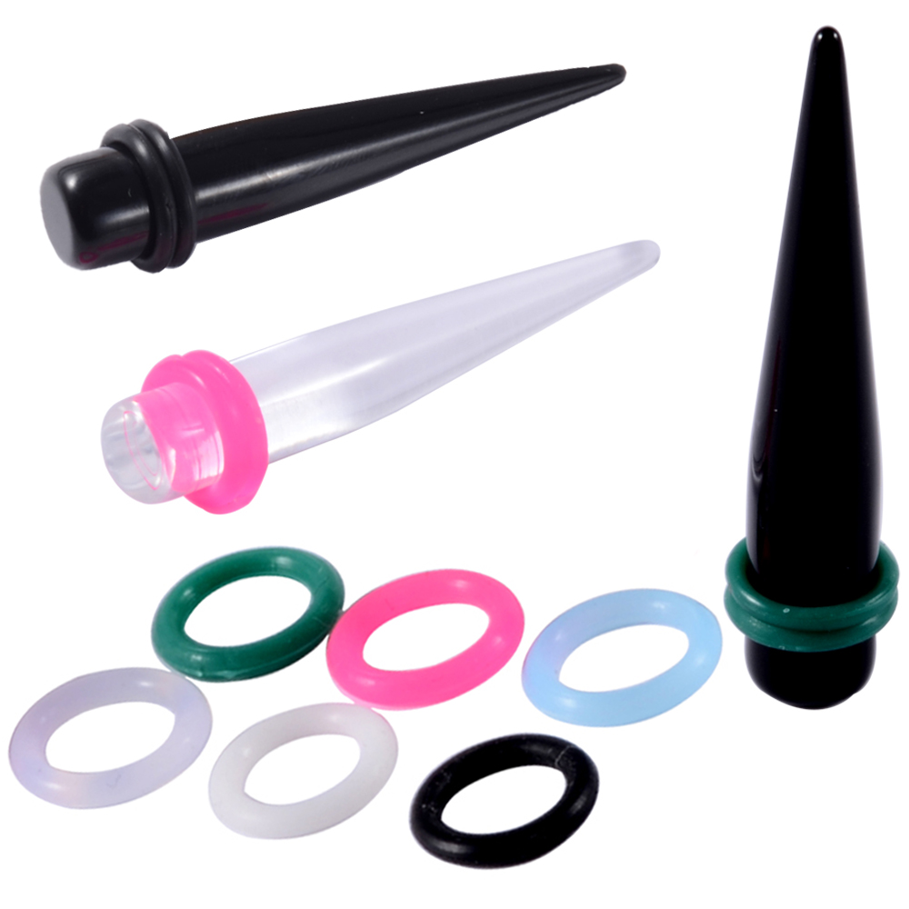 Body Jewelry Ear Gauges - 20 adet 1mm-22mm kauçuk kulak konik