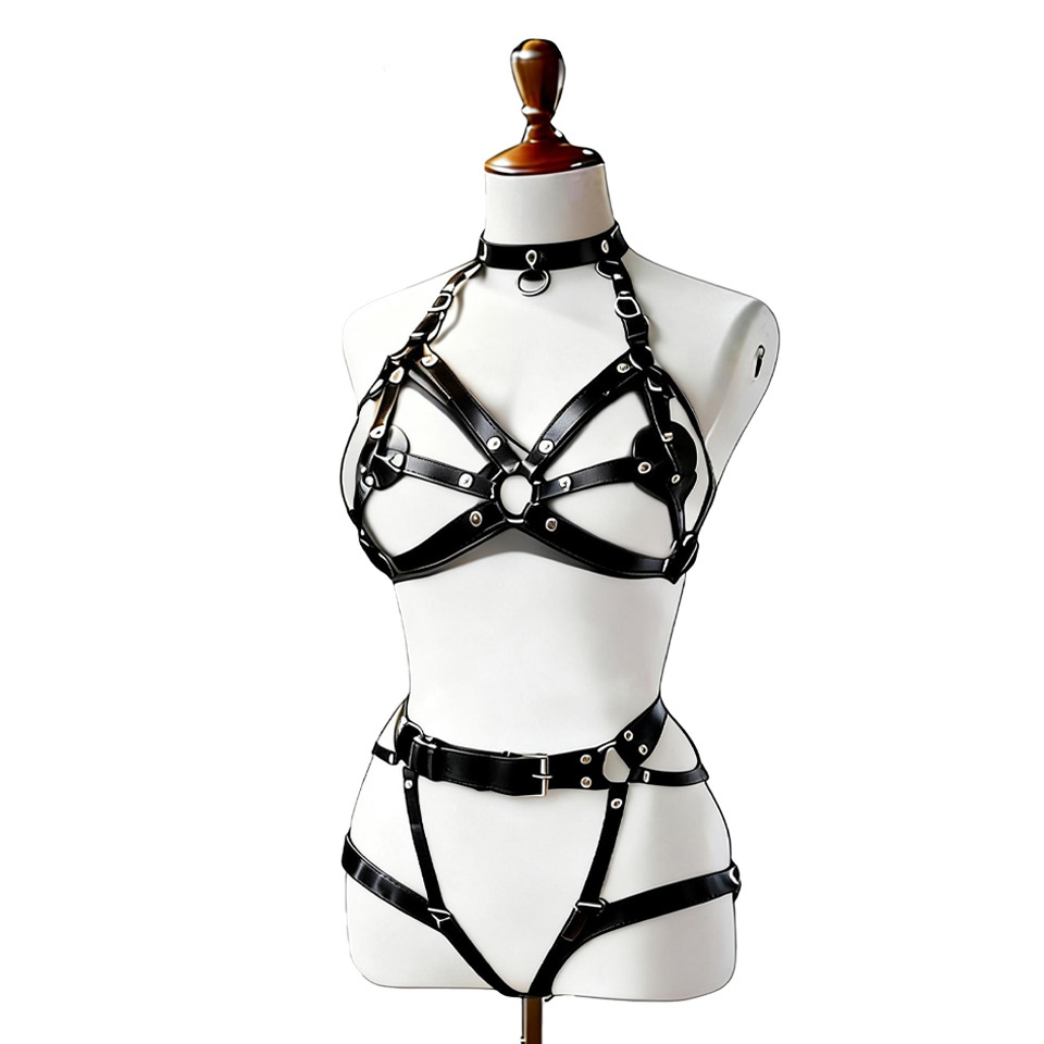 Body Jewelry Underwear - Kadınlar Seksi Deri İç Çamaşırı Vücut