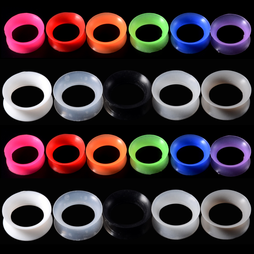 Body Jewelry Ear Gauges - 2 adet silikon kulak tıkaçları ve
