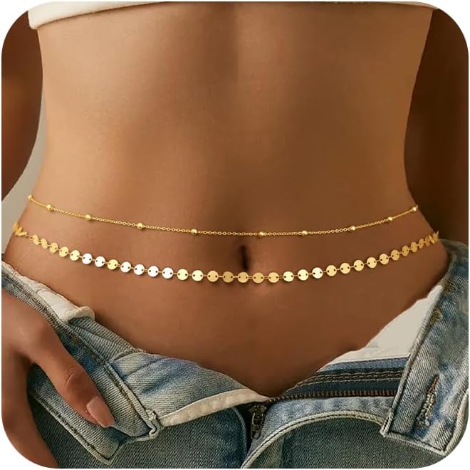Body Jewelry Gold Plated - Gümüş Kaplama Altın Kaplama Göbek Zinciri