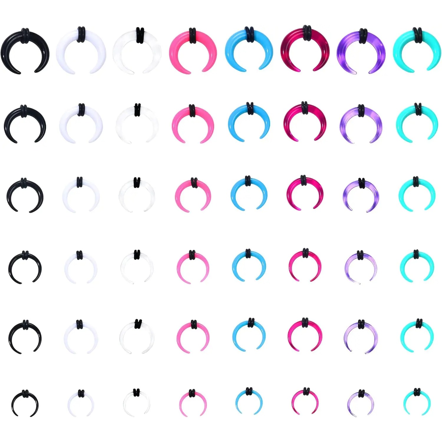 Body Jewelry Ear Gauges - Florideco 4G-14G Akrilik Septum Germe Kiti