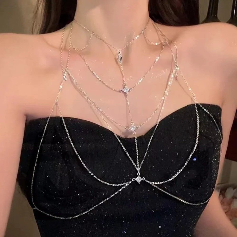 Simli Yapay Elmas Göğüs Zincir - Body Jewelry Unique incelemesi ve fiyatı