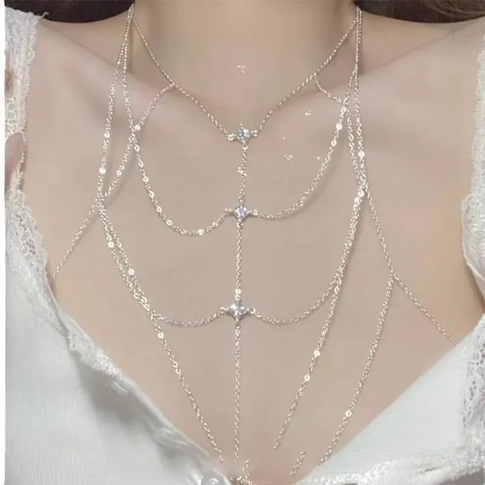Simli Yapay Elmas Göğüs Zincir - Body Jewelry Unique incelemesi ve fiyatı