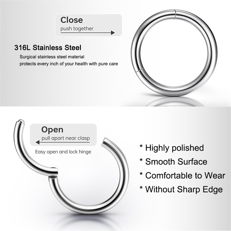 16G 316L Cerrahi Çelik Menteşe - Body Jewelry Cartilage Earrings incelemesi ve fiyatı