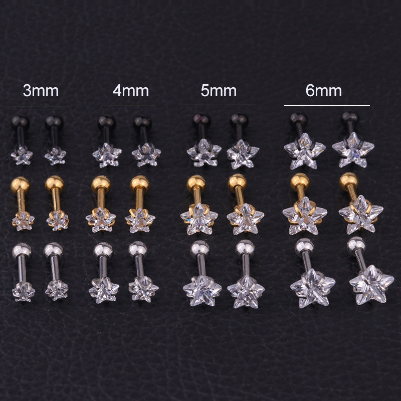 Helix piercing yıldız küpe kad - Body Jewelry Cartilage Earrings incelemesi ve fiyatı