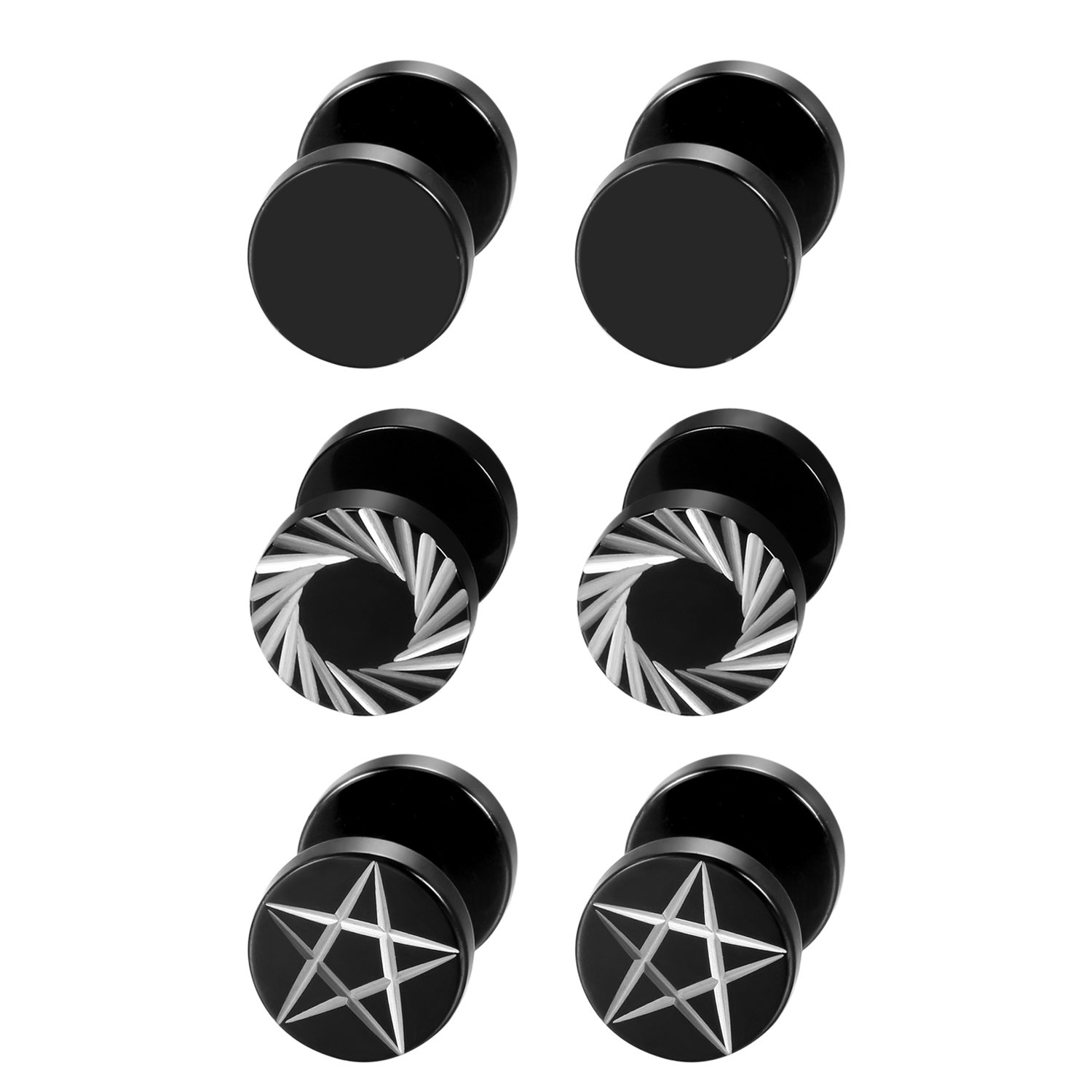 2 adet/6 adet siyah paslanmaz  - Body Jewelry Ear Gauges incelemesi ve fiyatı