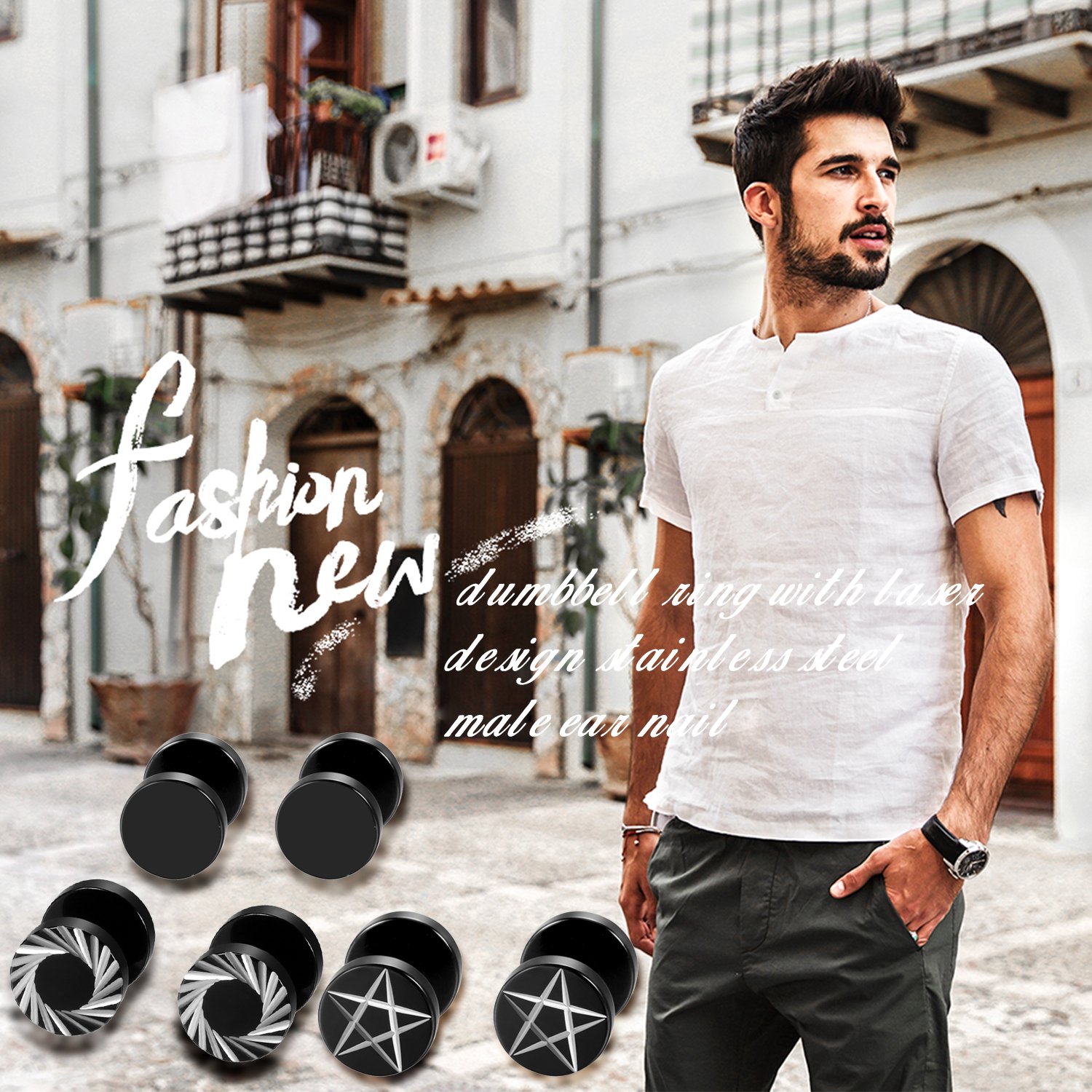 2 adet/6 adet siyah paslanmaz  - Body Jewelry Ear Gauges incelemesi ve fiyatı