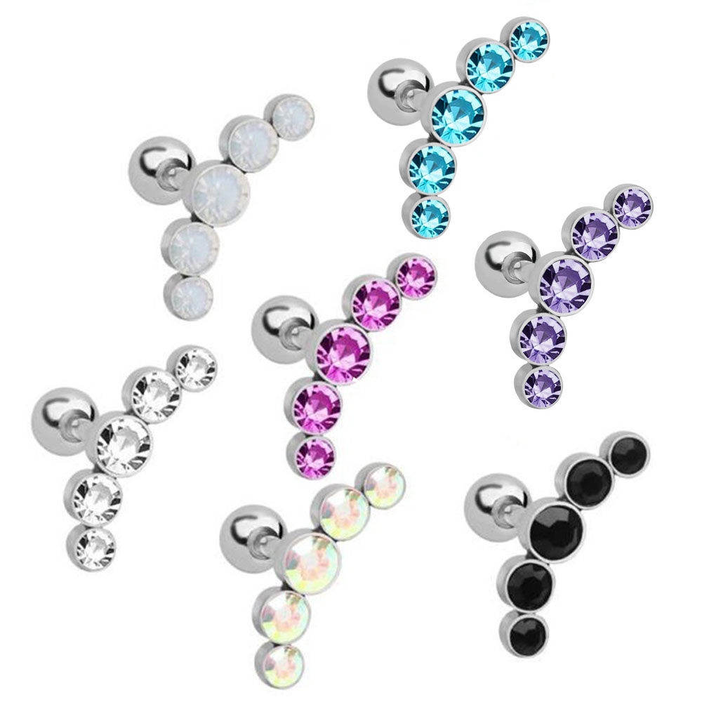 1 adet moda 16G kristal cevher - Body Jewelry Cartilage Earrings incelemesi ve fiyatı