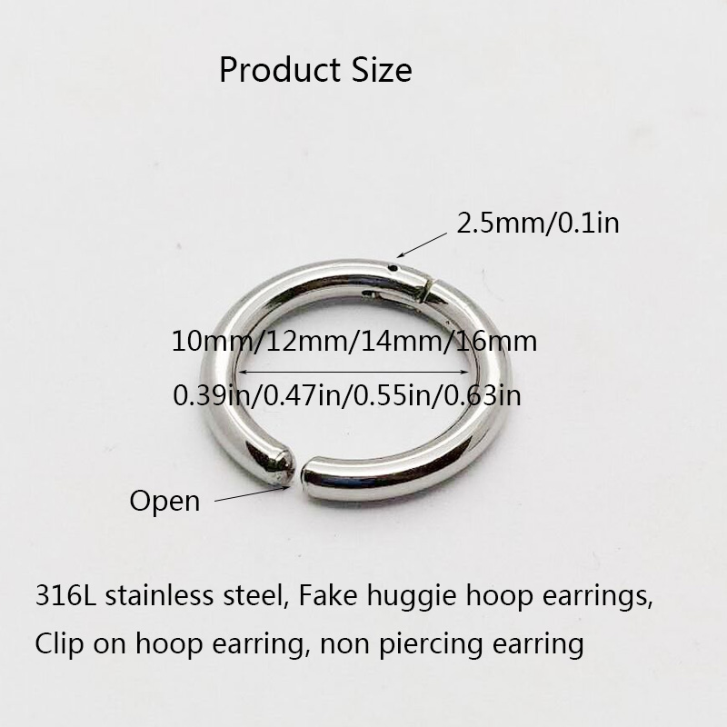 2/6 adet sahte geniş halkalı k - Body Jewelry Cartilage Earrings incelemesi ve fiyatı