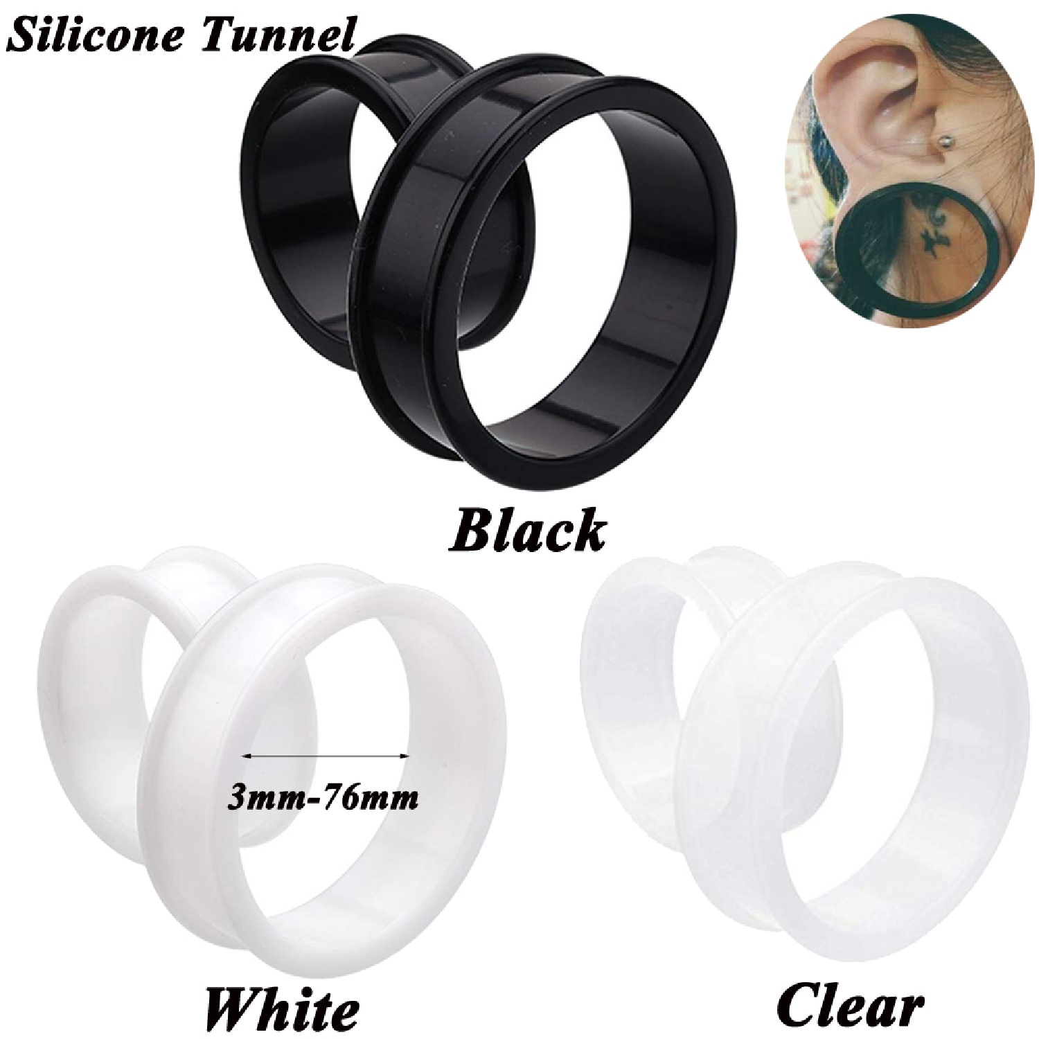 2 adet Süper Boyut Esnek Silik - Body Jewelry Ear Gauges incelemesi ve fiyatı