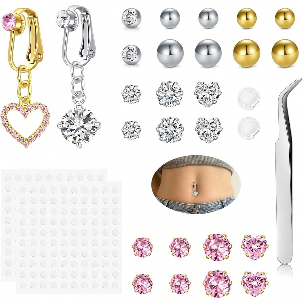 Altın Renkli Sahte Göbek Pierc - Body Jewelry Piercing incelemesi ve fiyatı
