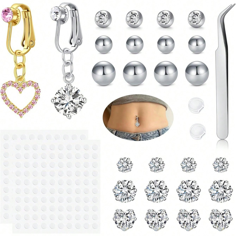 Altın Renkli Sahte Göbek Pierc - Body Jewelry Piercing incelemesi ve fiyatı