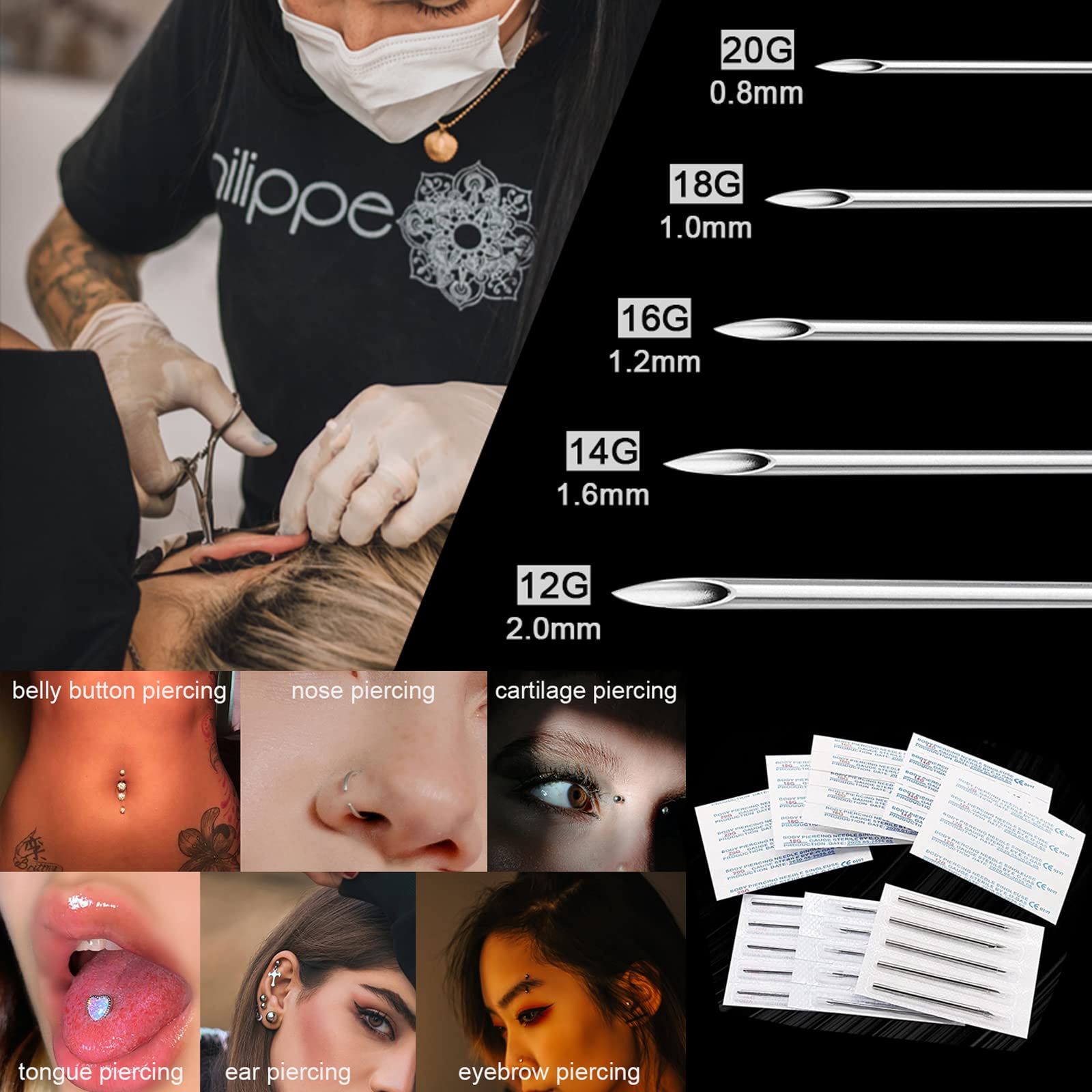 100 Adet 6G-20G Ölçülü Steril  - Body Jewelry Ear Gauges incelemesi ve fiyatı