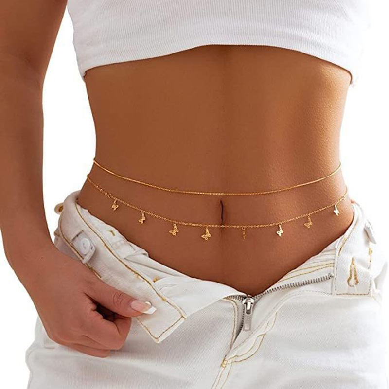 Moda basit çift katmanlı boncu - Body Jewelry Chain incelemesi ve fiyatı